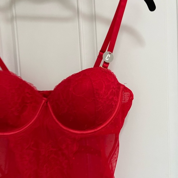 Secret Possessions NWT red lace lingerie bodysuit size 34C - Picture 2 of 5